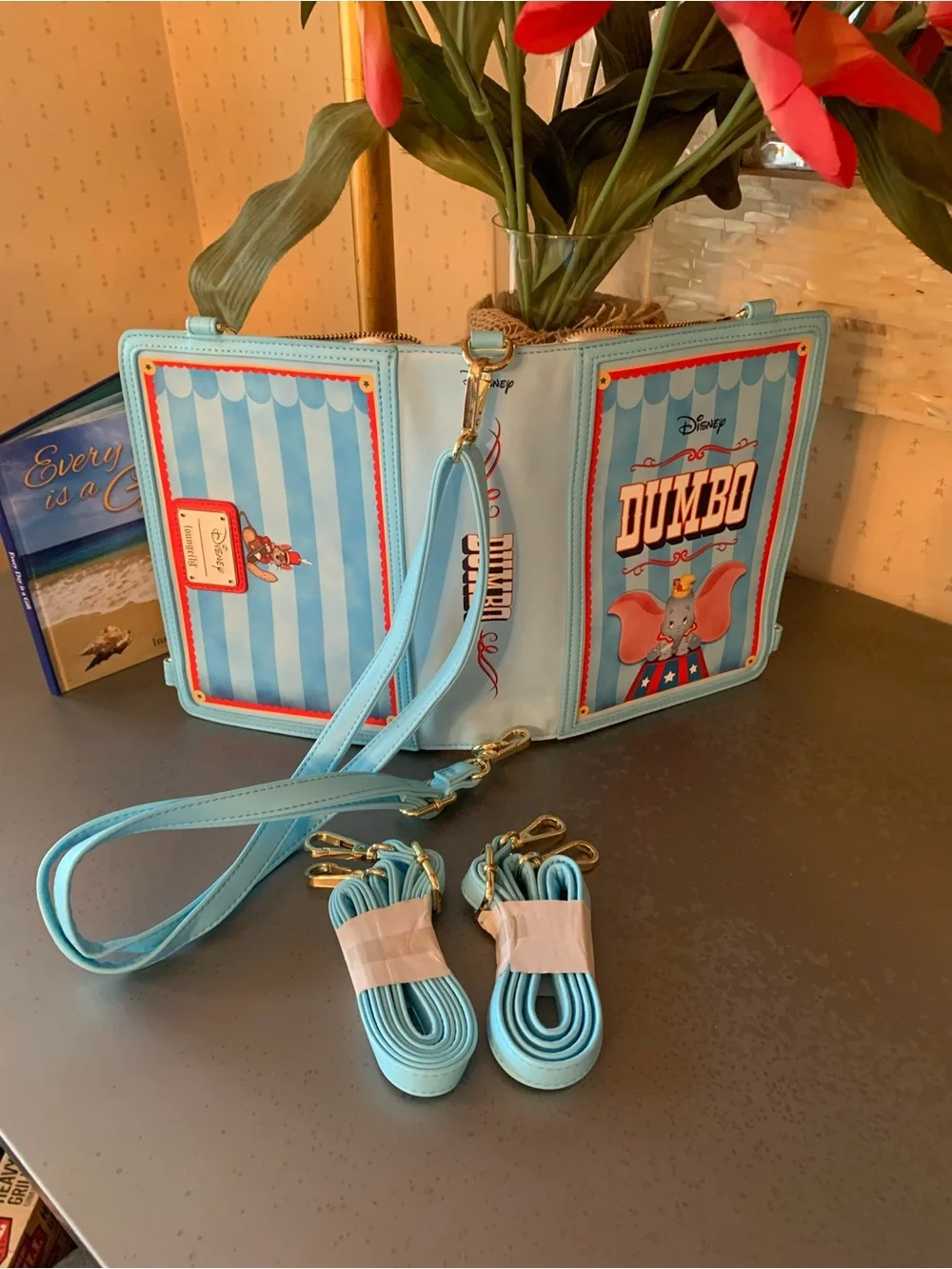 DISNEY, NEW NEVER CARRIED, Dumbo Storybook convertible crossbody or backpack. - Picture 3 of 13